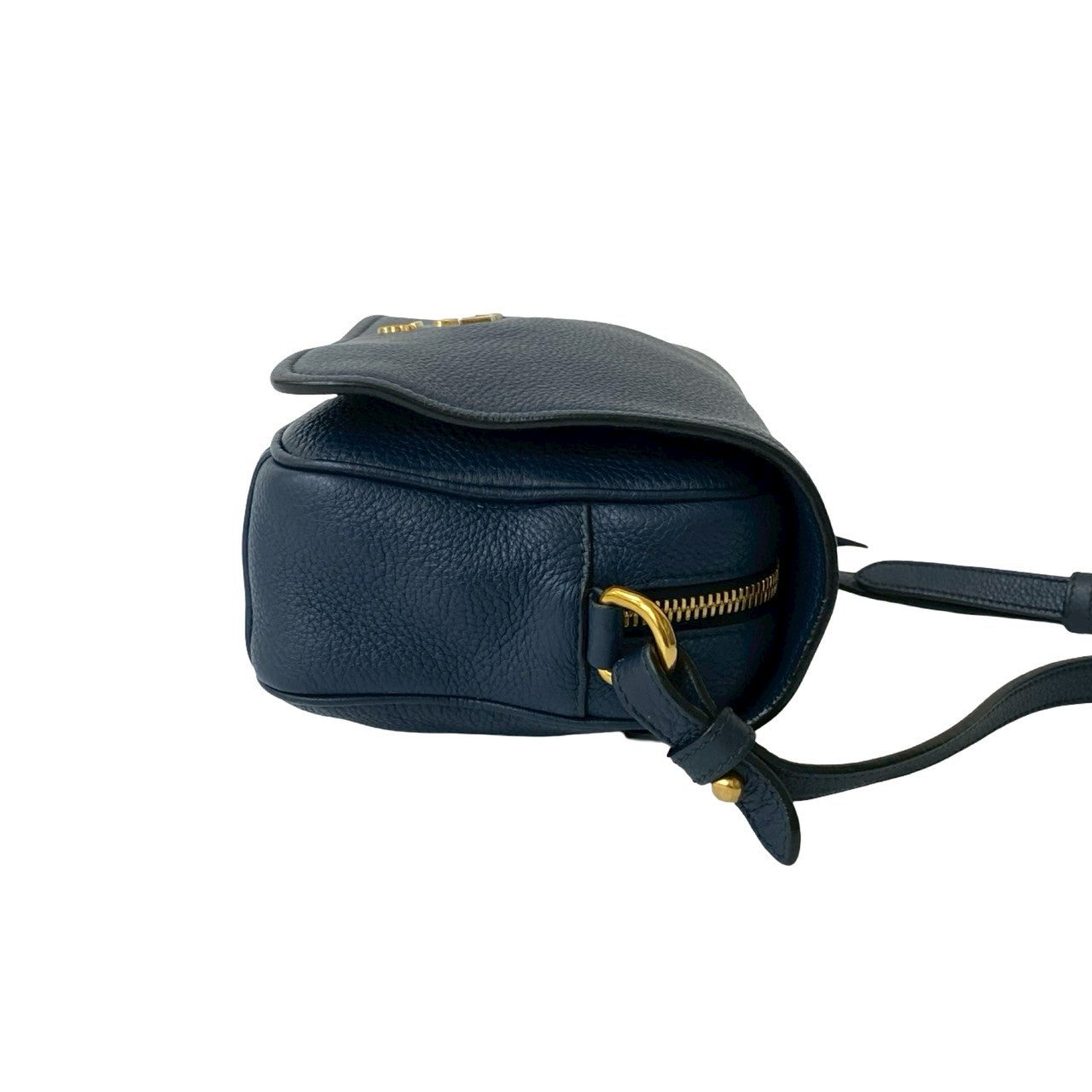 PRADA Shoulder Bag leather Navy