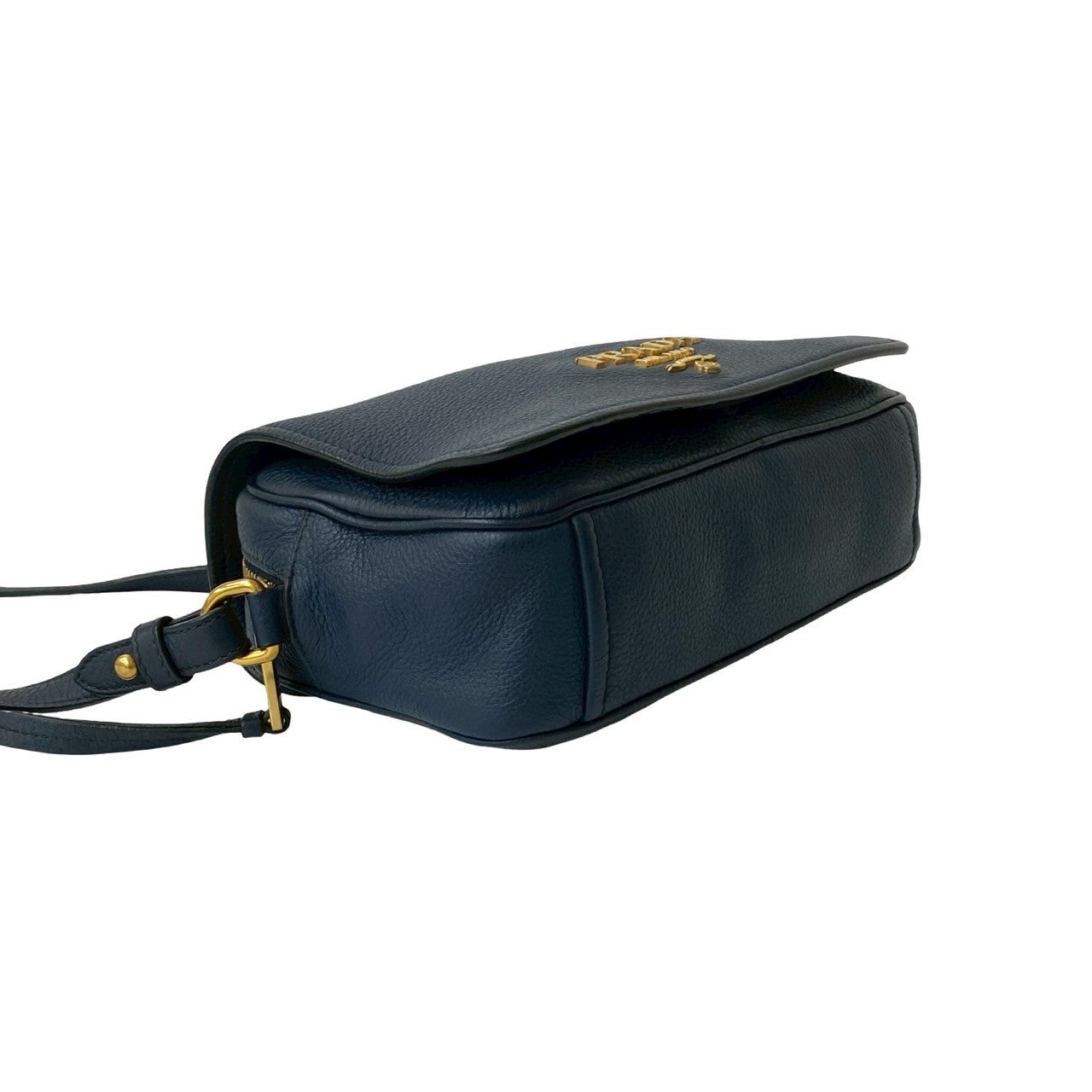 PRADA Shoulder Bag leather Navy