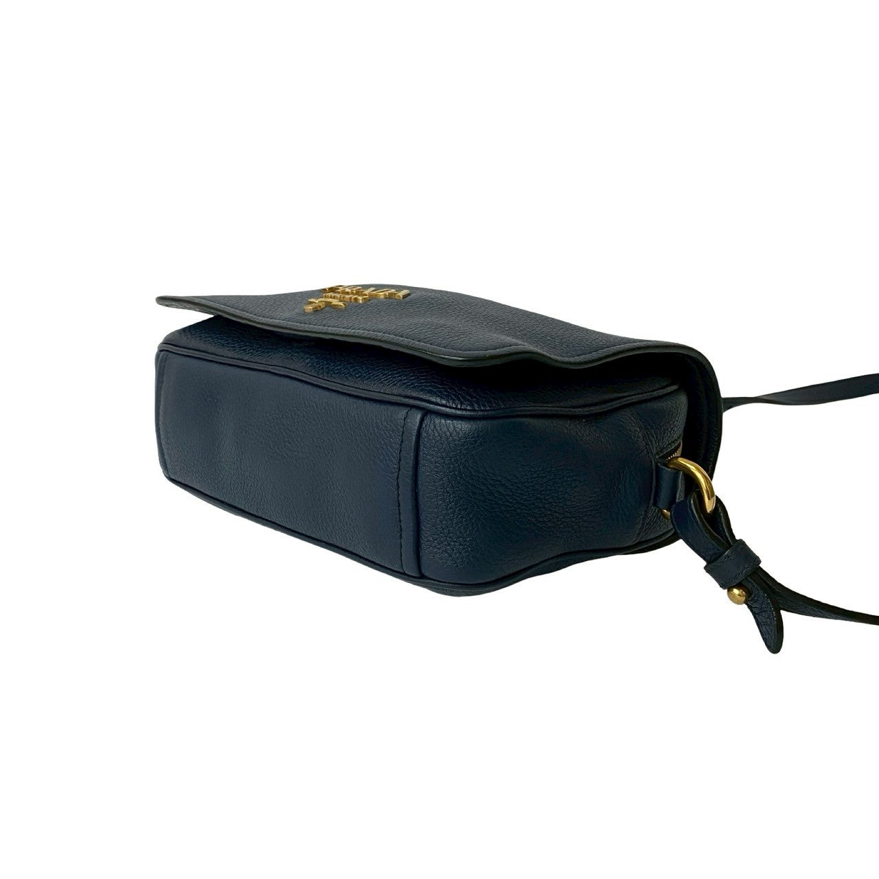 PRADA Shoulder Bag leather Navy