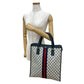 GUCCI Handbag leather Navy Sherry line