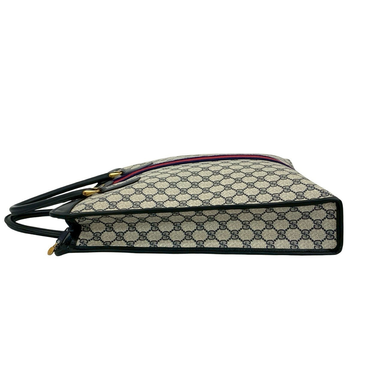GUCCI Handbag leather Navy Sherry line