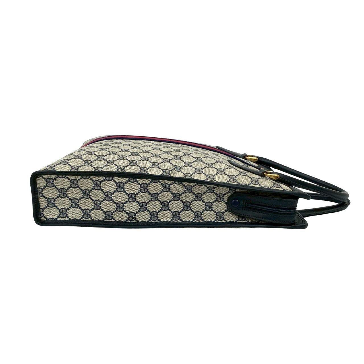 GUCCI Handbag leather Navy Sherry line