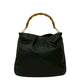 GUCCI Shoulder Bag leather black Bamboo