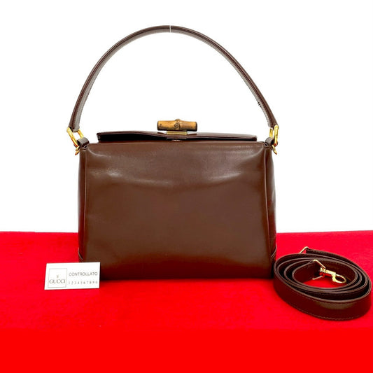 GUCCI Shoulder Bag Bamboo Brown