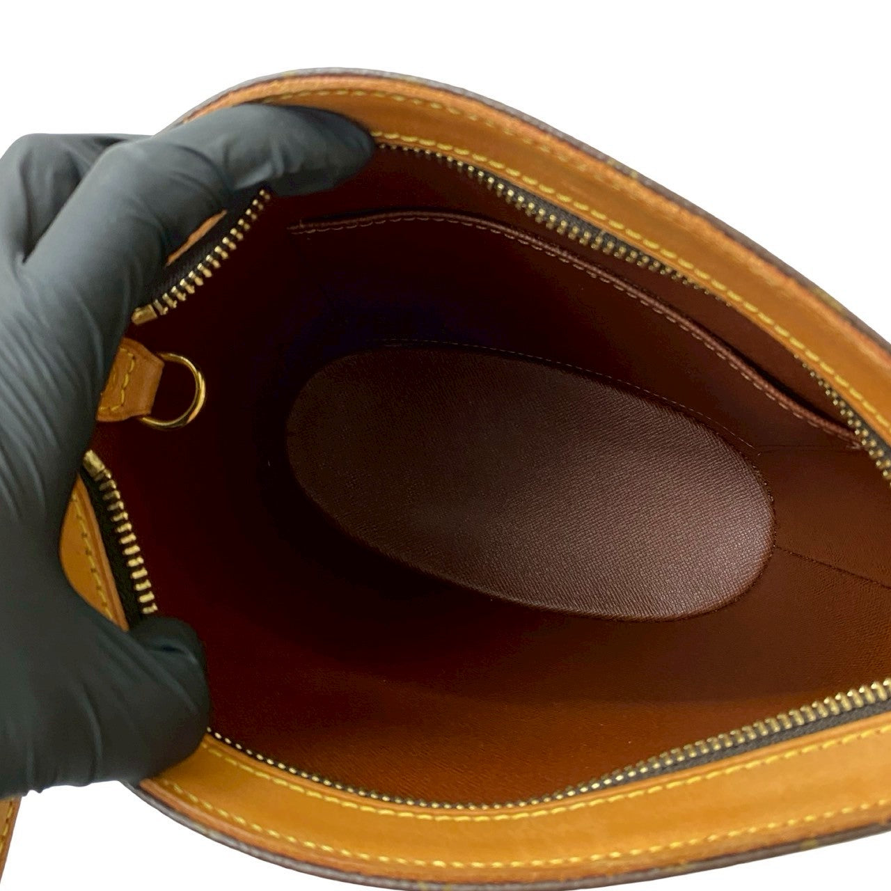 LOUIS VUITTON Shoulder Bag leather Brown Monogram Drouot