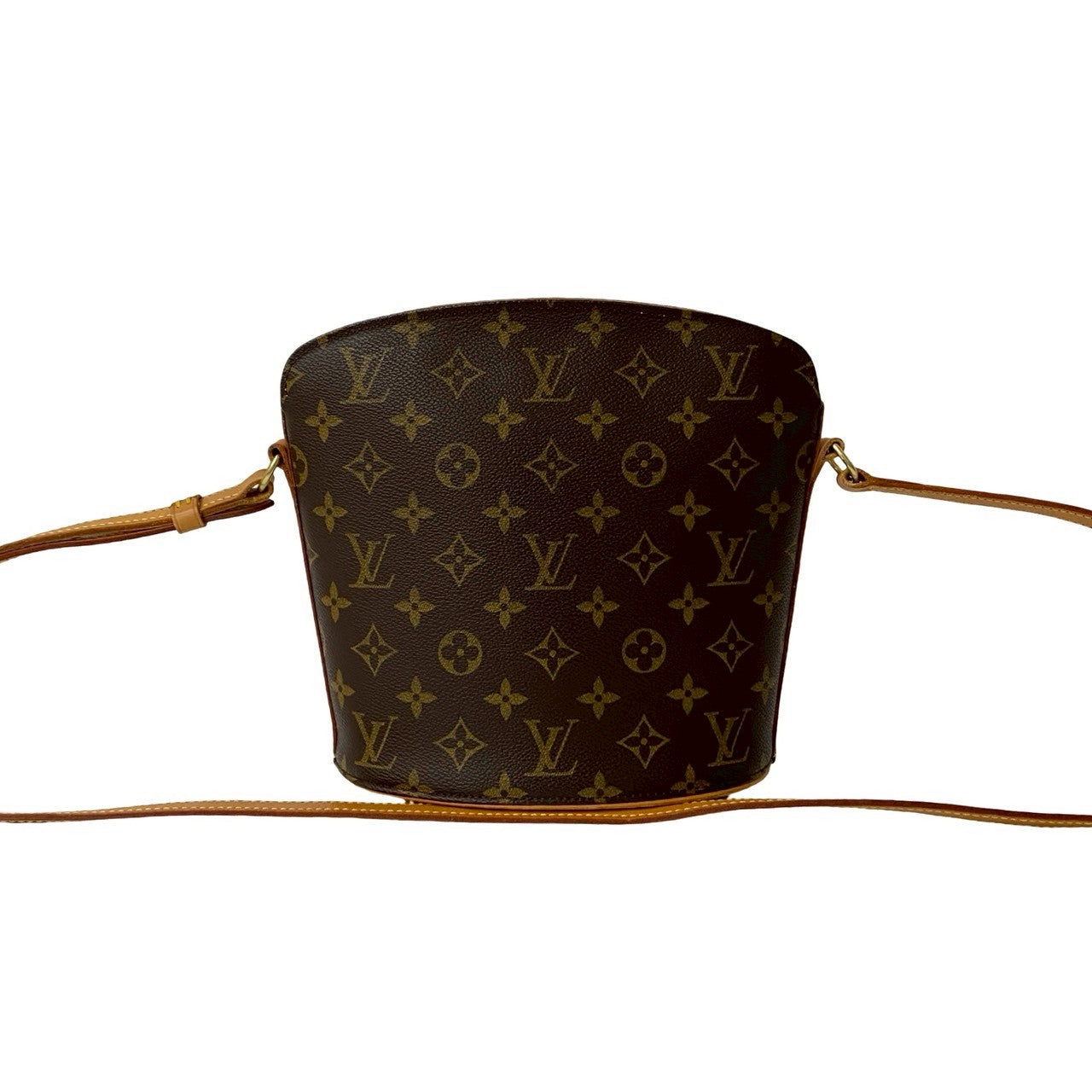 LOUIS VUITTON Shoulder Bag leather Brown Monogram Drouot