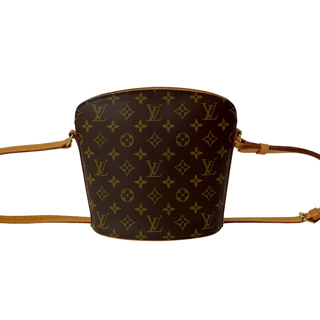 LOUIS VUITTON Shoulder Bag leather Brown Monogram Drouot