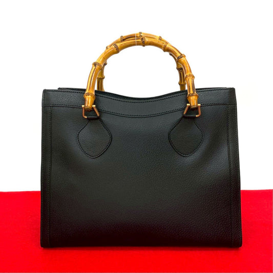 GUCCI Handbag leather black Bamboo