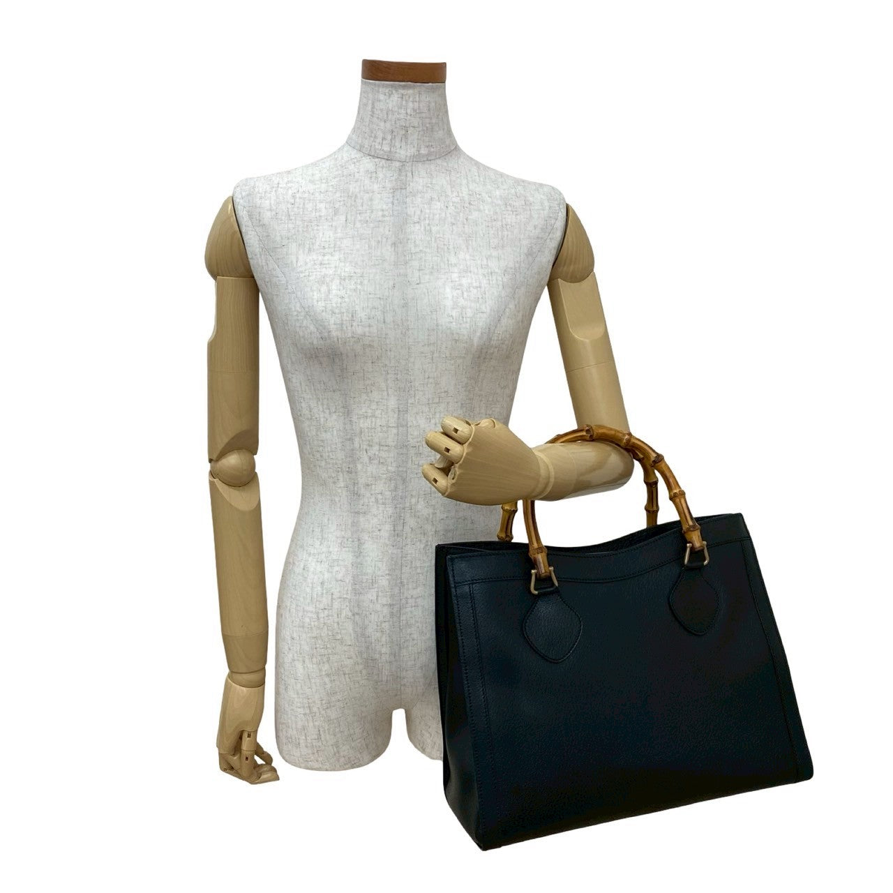GUCCI Handbag leather black Bamboo
