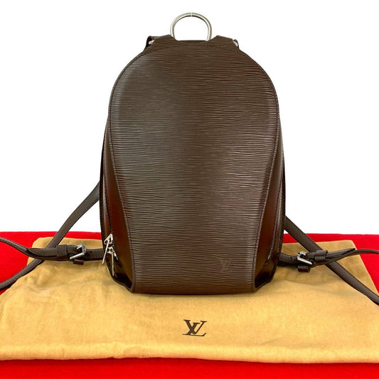 LOUIS VUITTON Backpack leather Brown Epi Mabillon