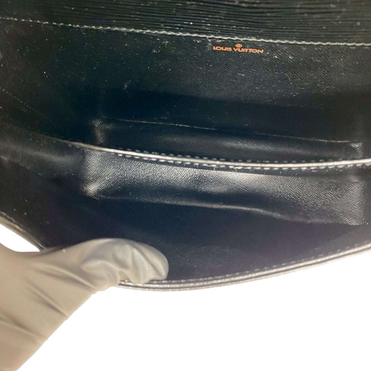 LOUIS VUITTON Shoulder Bag leather black Epi Saint-Cloud