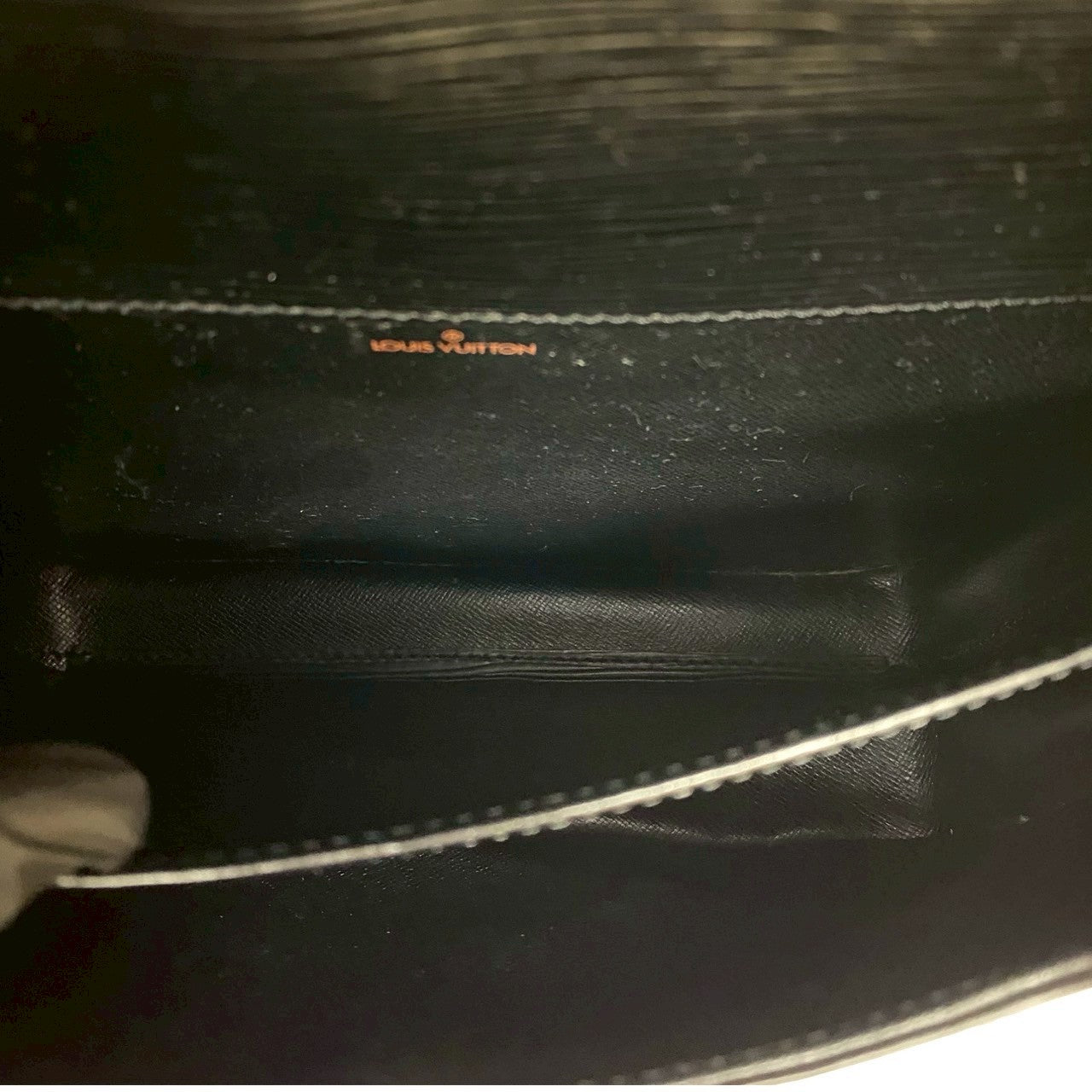 LOUIS VUITTON Shoulder Bag leather black Epi Saint-Cloud
