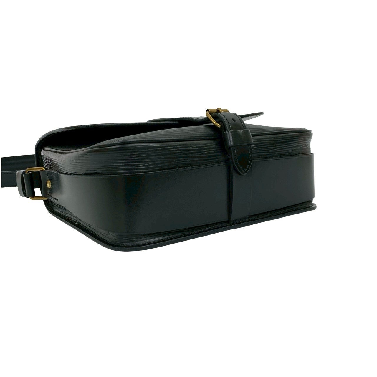 LOUIS VUITTON Shoulder Bag leather black Epi Saint-Cloud