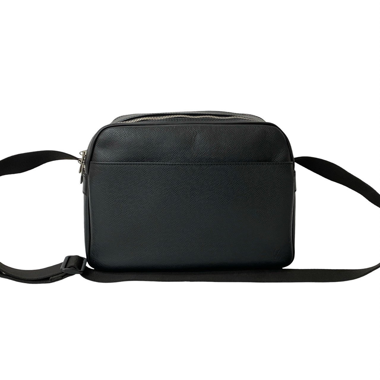 LOUIS VUITTON Shoulder Bag leather black Taiga reporter