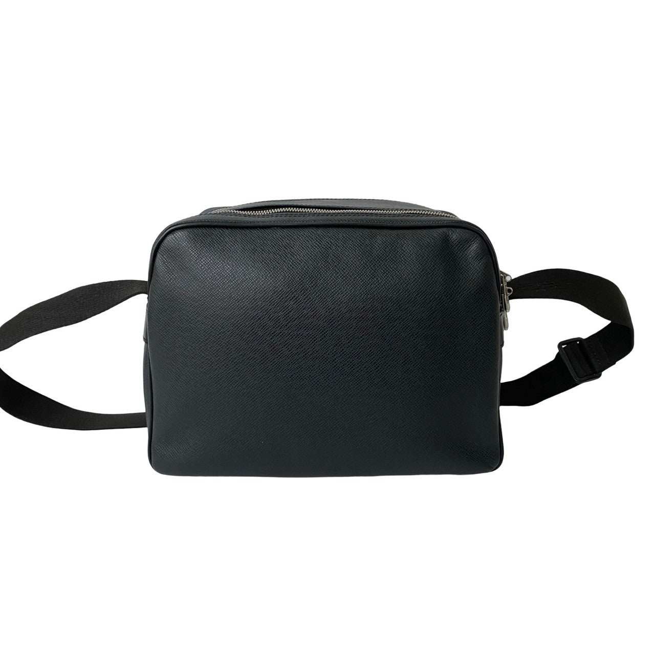LOUIS VUITTON Shoulder Bag leather black Taiga reporter