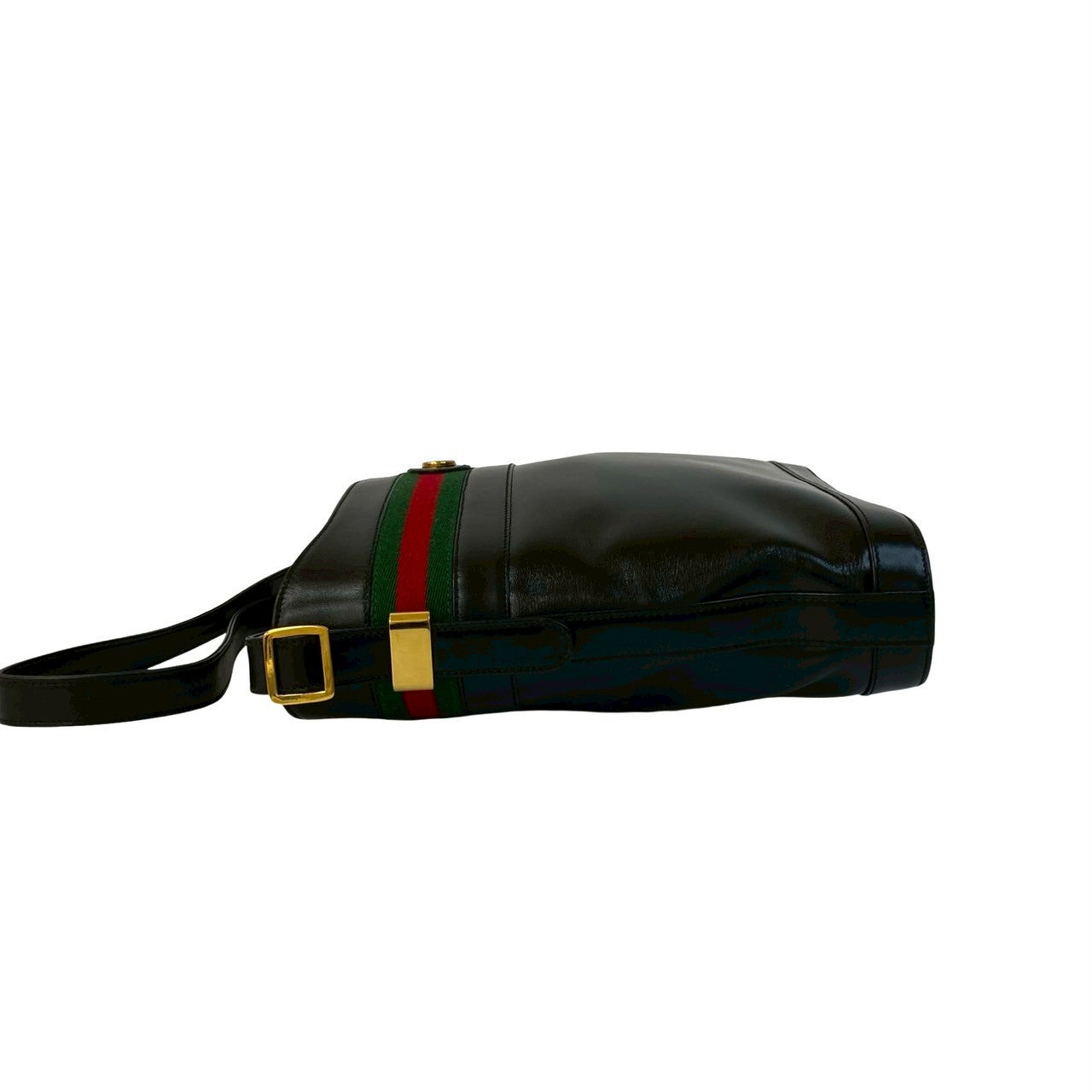 GUCCI Shoulder Bag leather black Sherry line