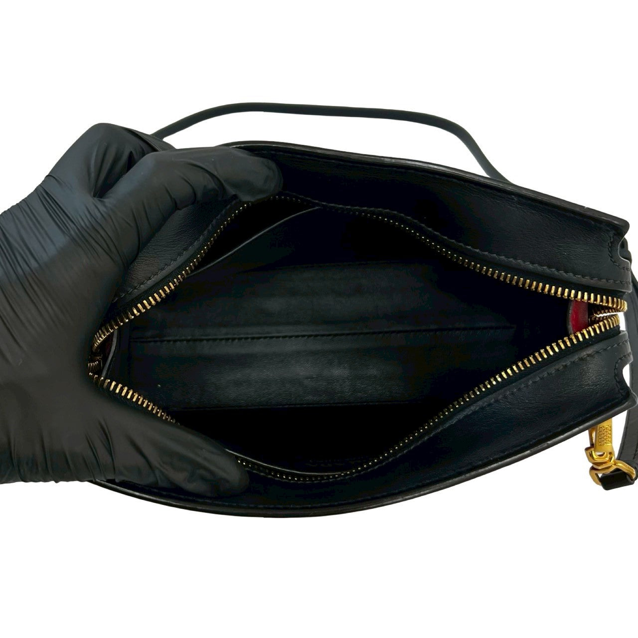 PRADA Shoulder Bag leather black Esplanade