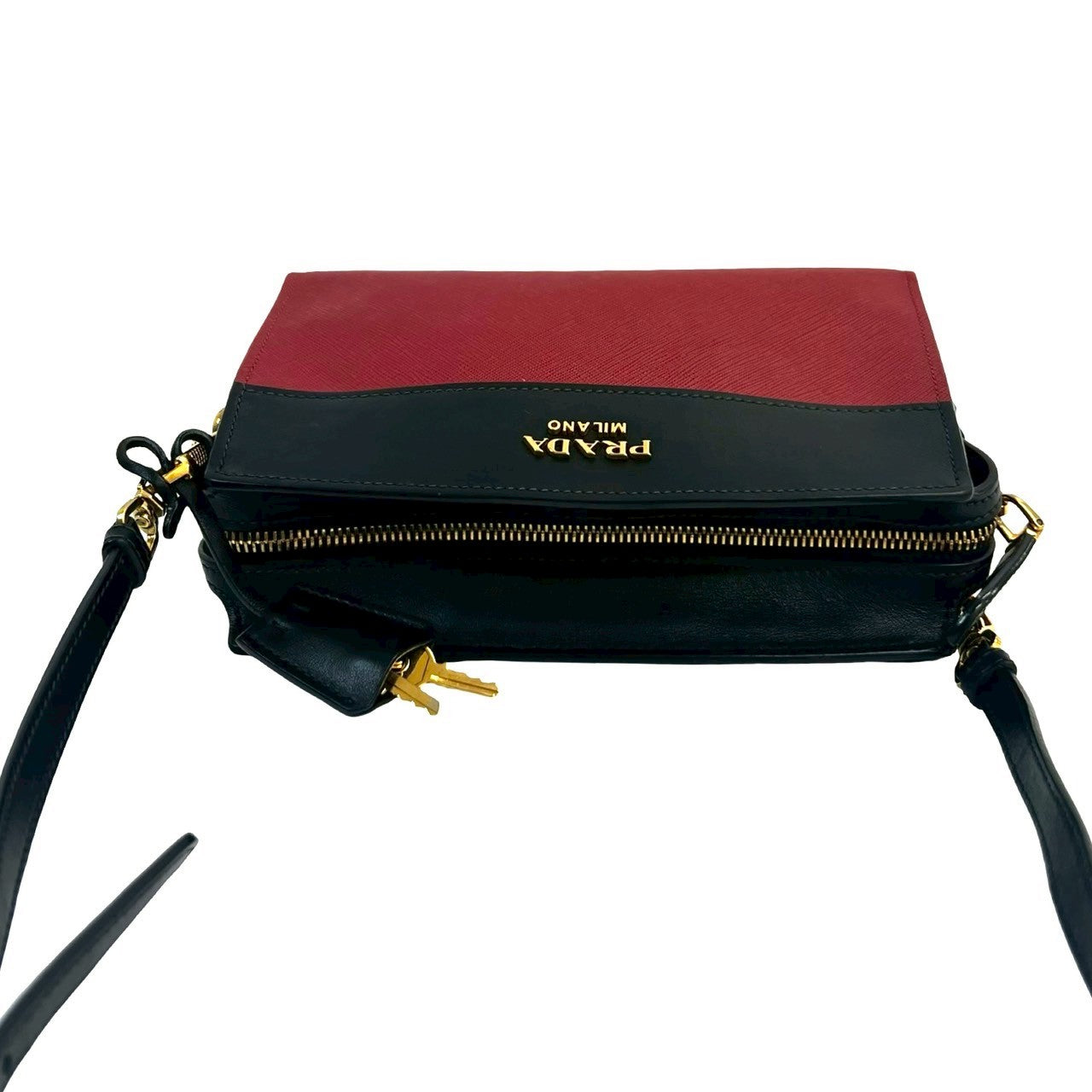 PRADA Shoulder Bag leather black Esplanade