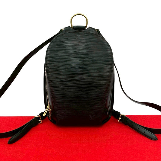 LOUIS VUITTON Backpack Epi Leather black Epi Mabillon