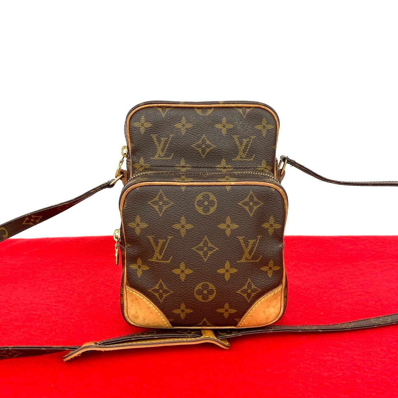 LOUIS VUITTON Shoulder Bag leather Brown Monogram Amazone