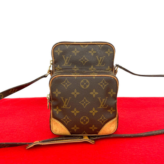 LOUIS VUITTON Shoulder Bag leather Brown Monogram Amazone