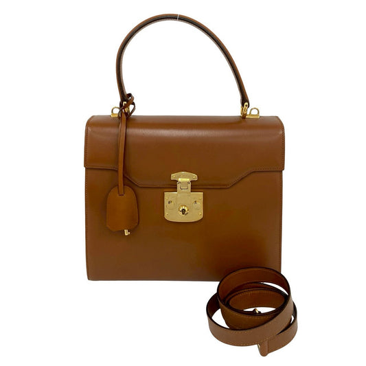 GUCCI Shoulder Bag Calfskin Brown