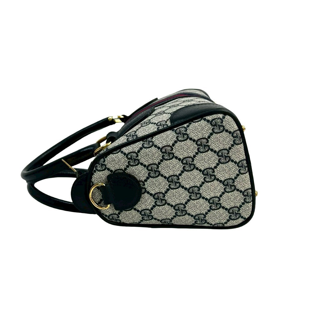 GUCCI Handbag leather Navy Sherry line