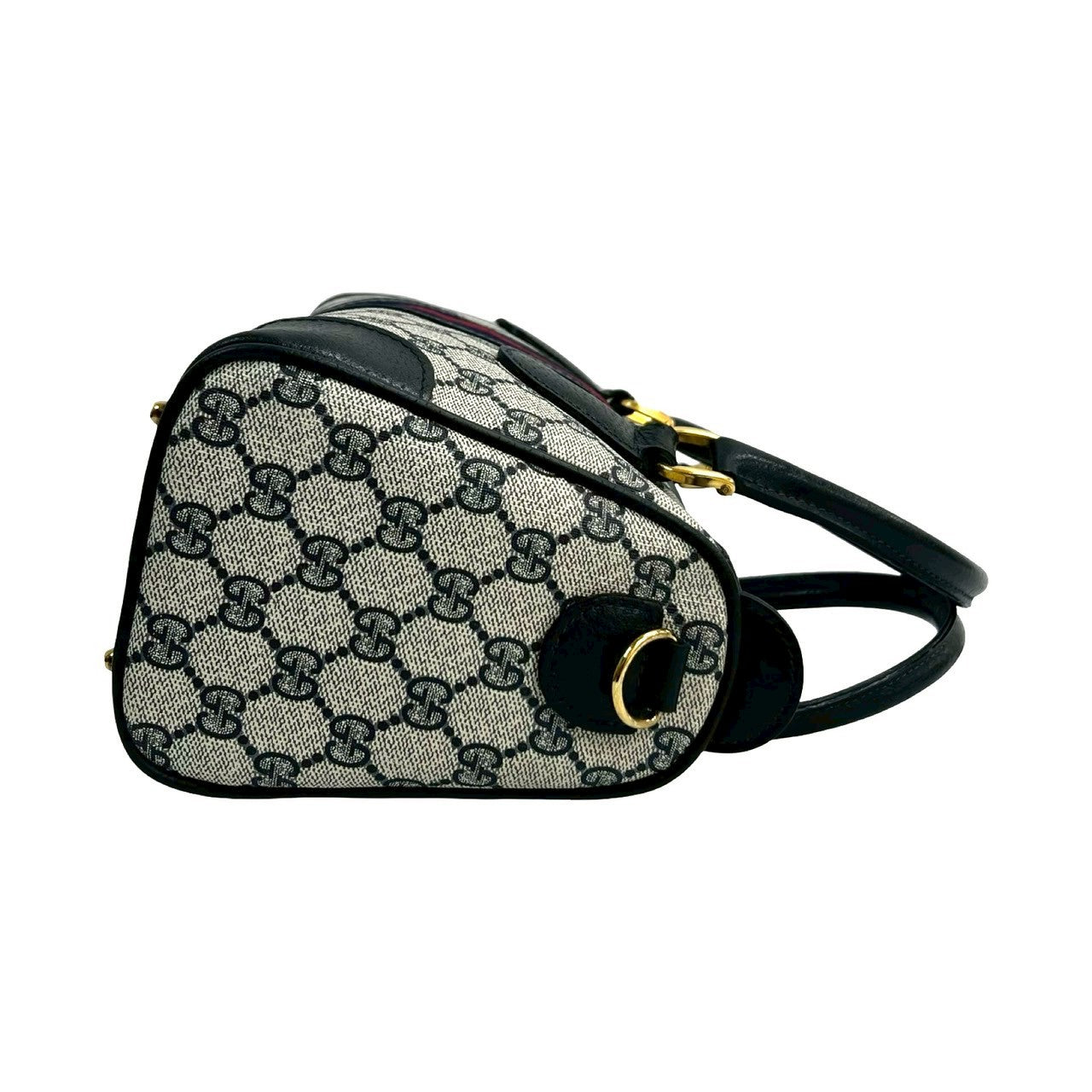 GUCCI Handbag leather Navy Sherry line