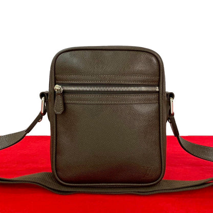 LOUIS VUITTON Shoulder Bag leather Brown Taiga Dimitri