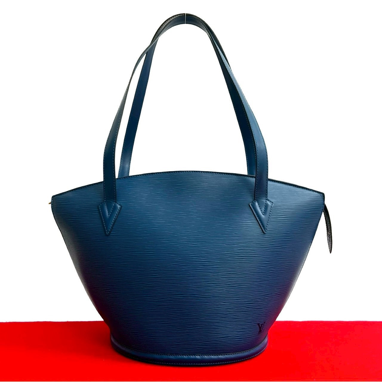 LOUIS VUITTON Tote Bag leather blue Epi Sunjack shopping