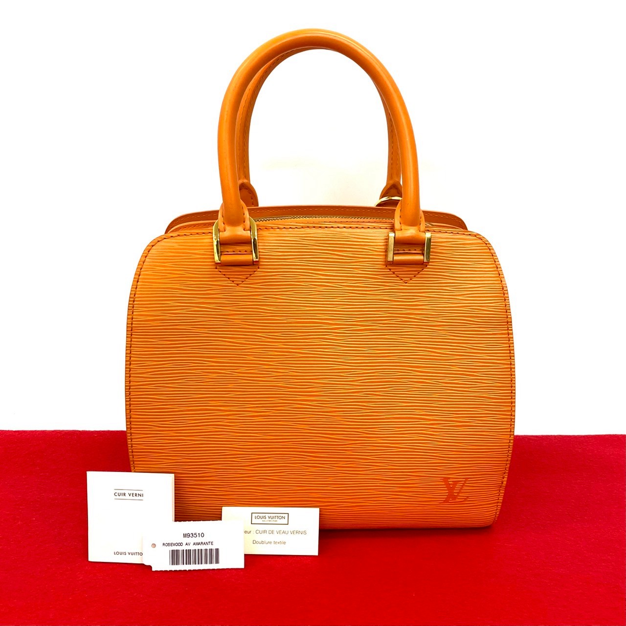 LOUIS VUITTON Handbag Epi Leather Orange Epi Ponneuf