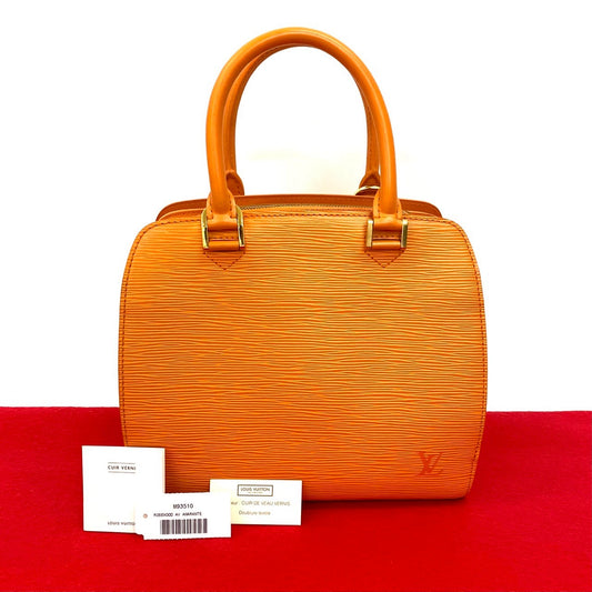 LOUIS VUITTON Handbag Epi Leather Orange Epi Ponneuf