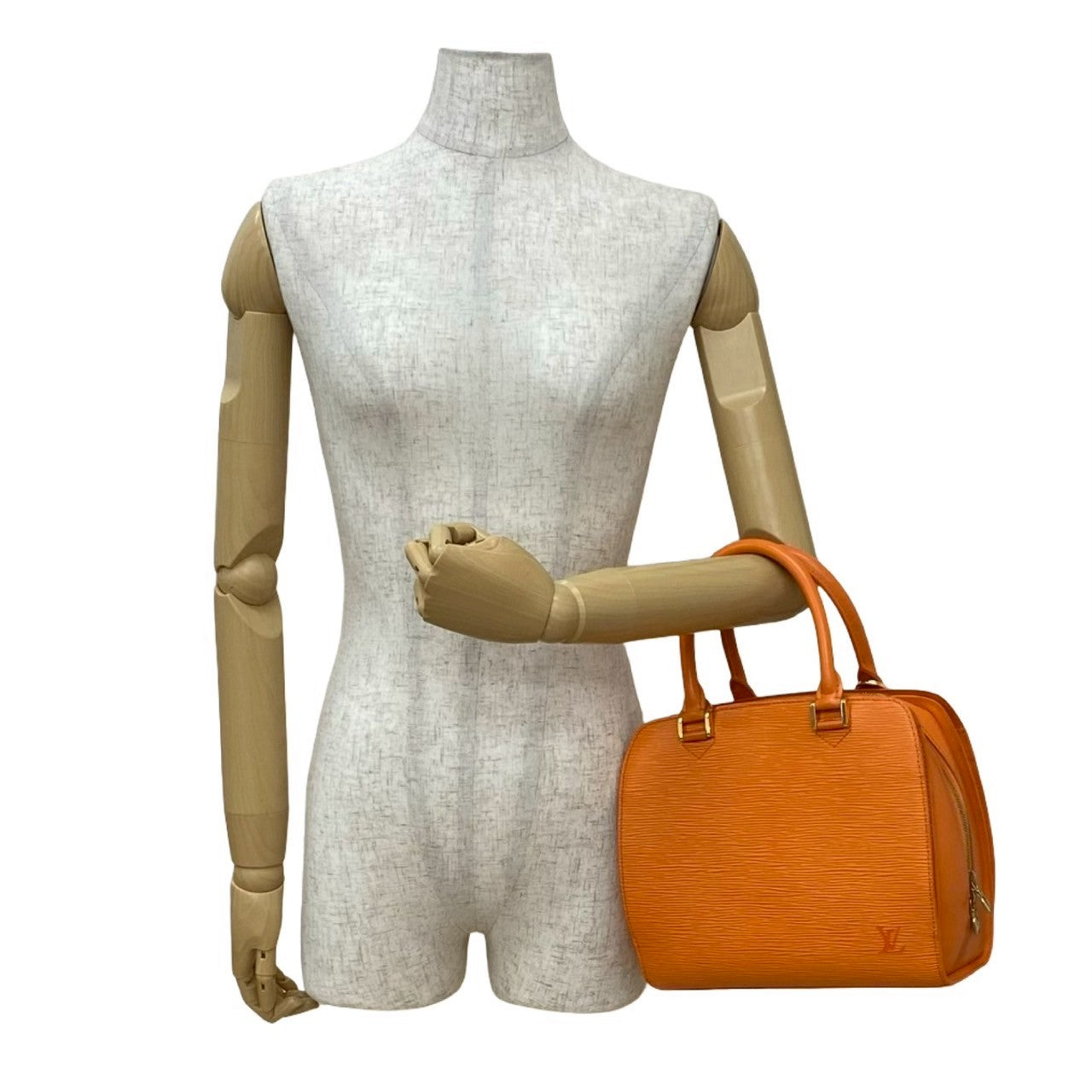 LOUIS VUITTON Handbag Epi Leather Orange Epi Ponneuf