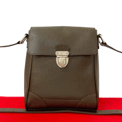 LOUIS VUITTON Shoulder Bag leather Brown Taiga Luka