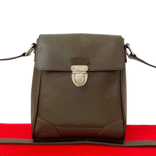 LOUIS VUITTON Shoulder Bag leather Brown Taiga Luka