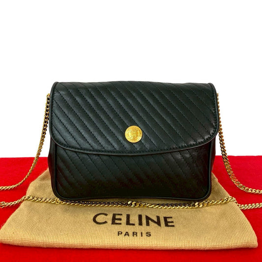 CELINE Shoulder Bag leather black