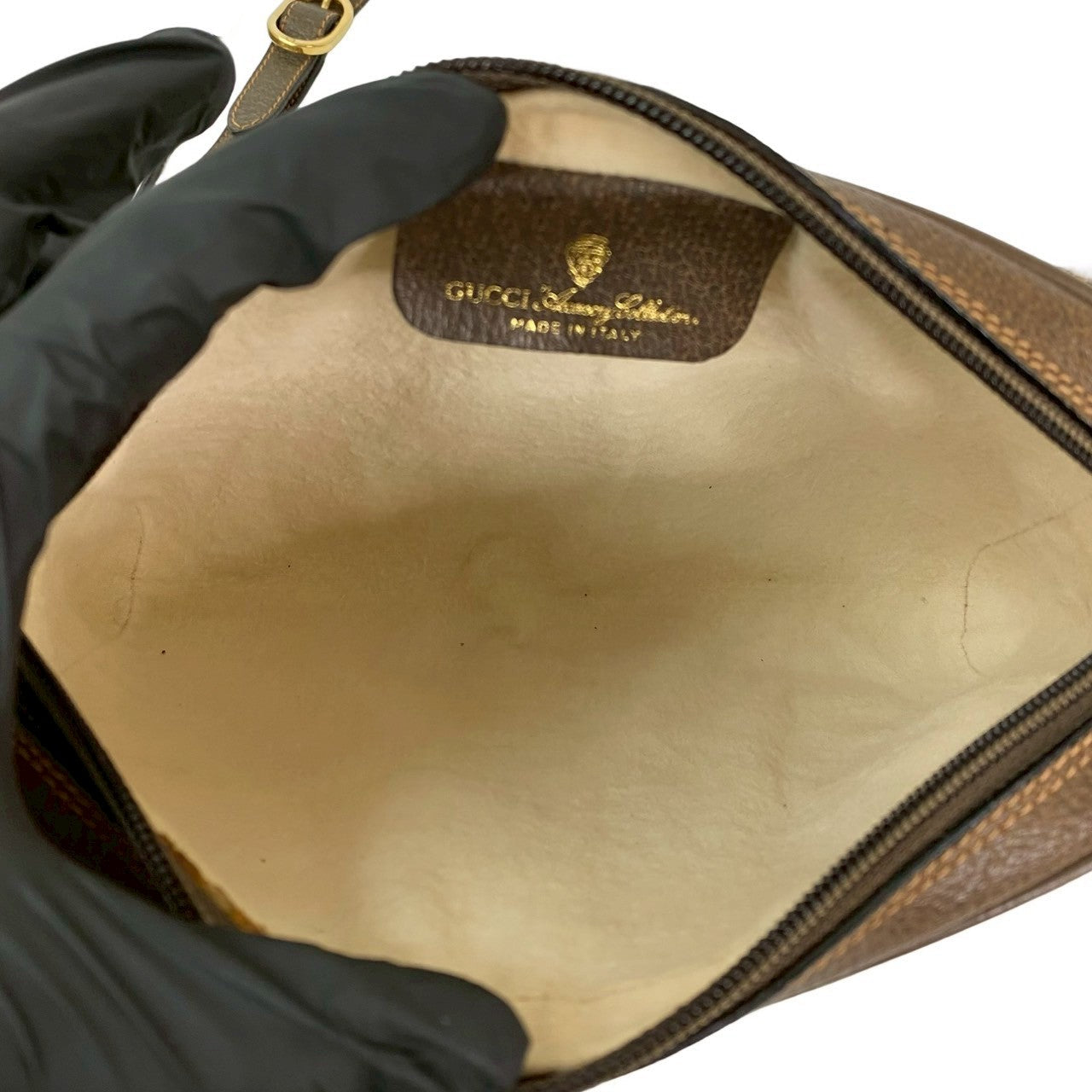 GUCCI Shoulder Bag leather Brown Sherry line