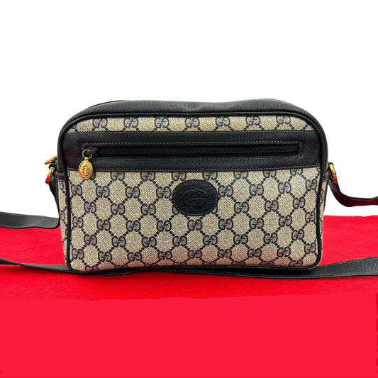 GUCCI Shoulder Bag leather Navy
