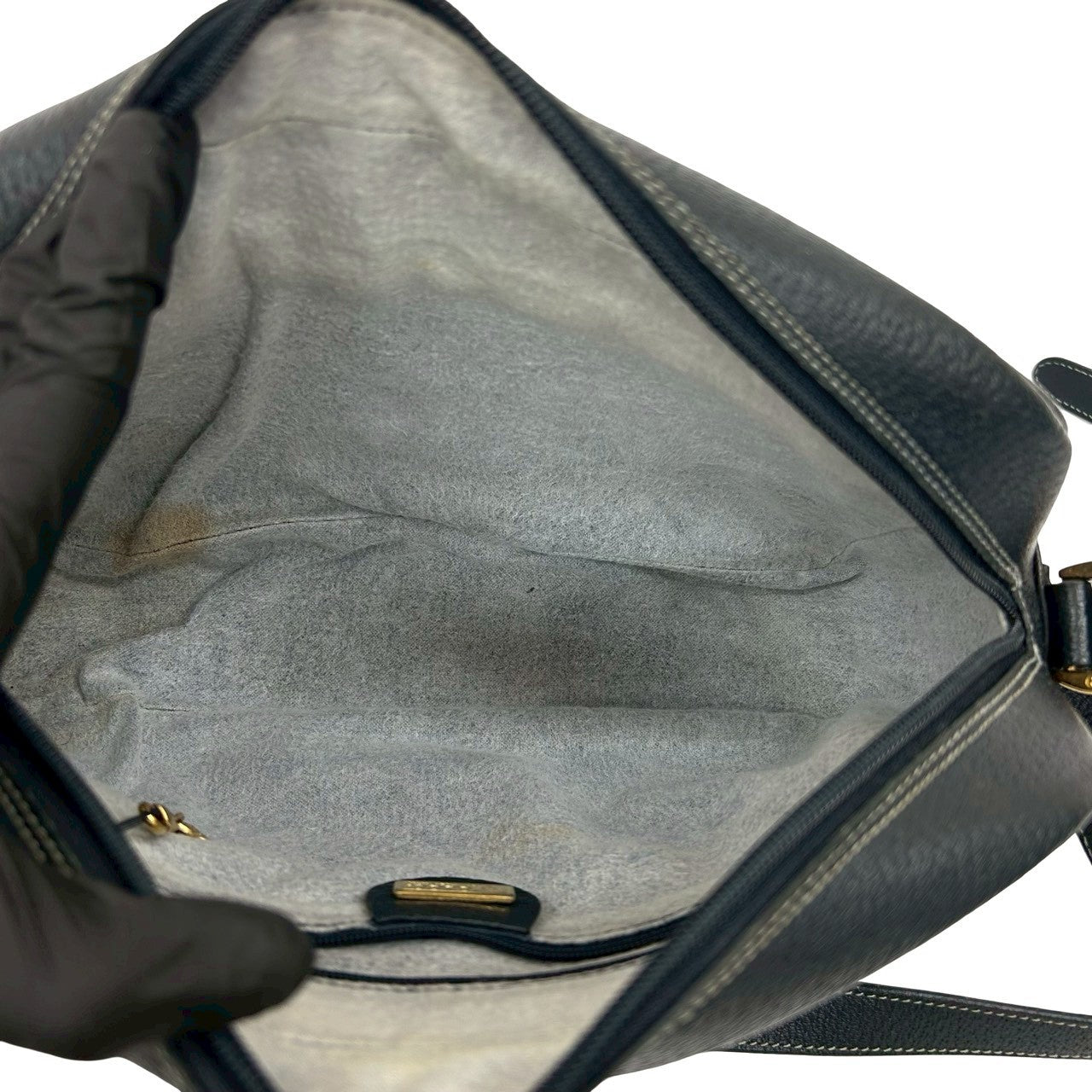 GUCCI Shoulder Bag leather Navy