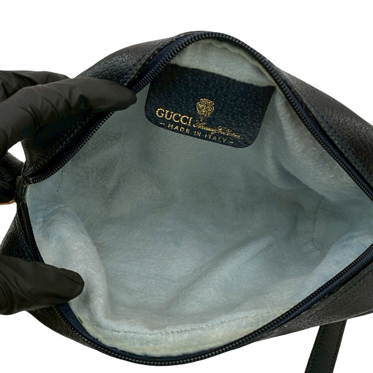 GUCCI Shoulder Bag leather Navy