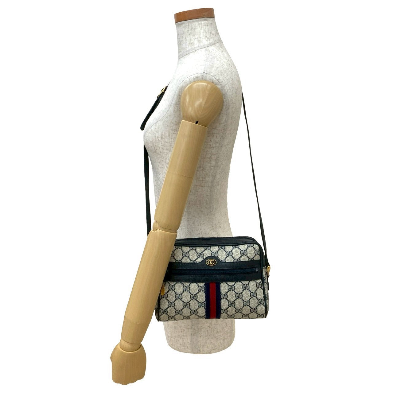 GUCCI Shoulder Bag leather Navy