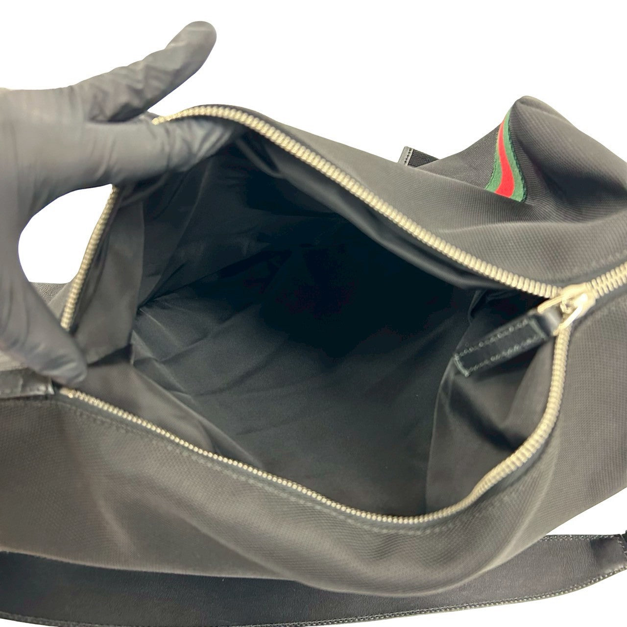 GUCCI Backpack leather black Webbing line