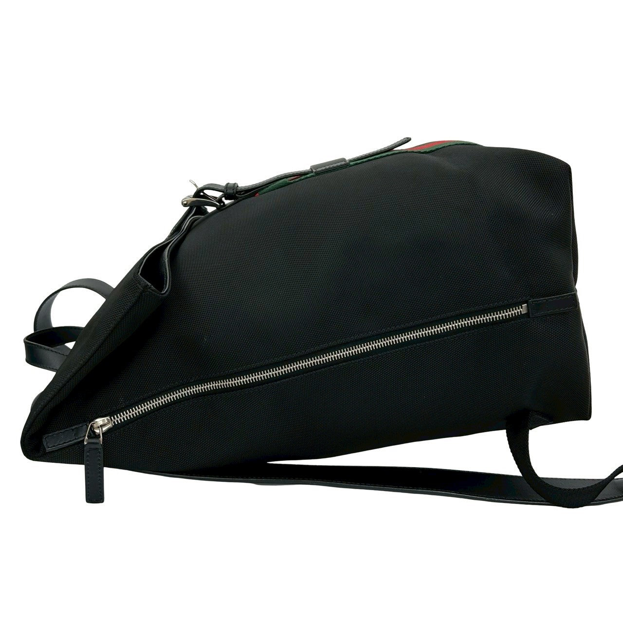 GUCCI Backpack leather black Webbing line