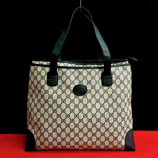 GUCCI Tote Bag leather Navy