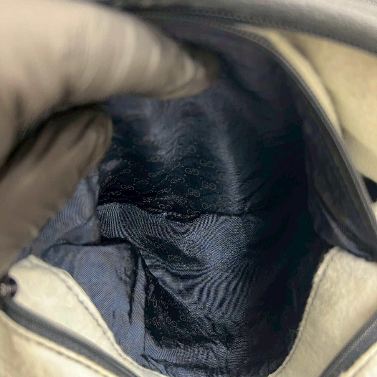 GUCCI Tote Bag leather Navy