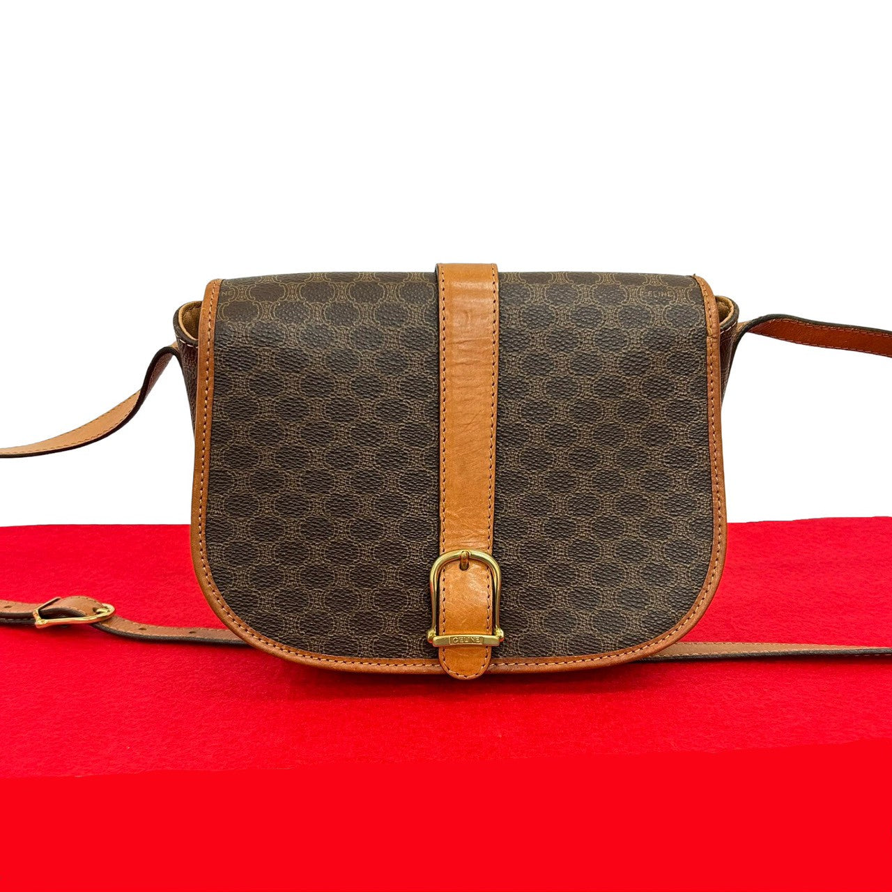 CELINE Shoulder Bag leather Brown