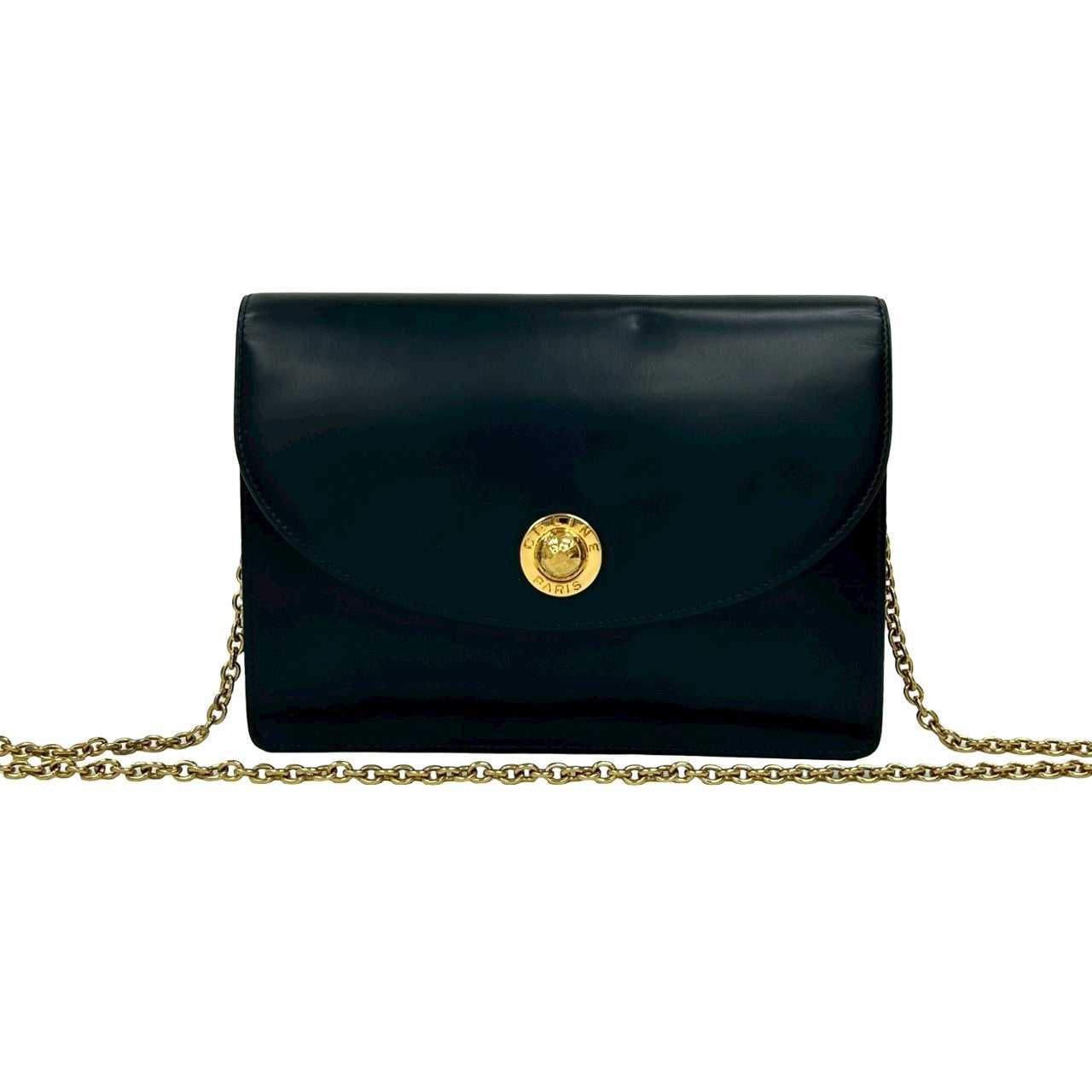 CELINE Shoulder Bag Calfskin Navy