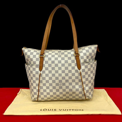 LOUIS VUITTON Tote Bag PVC white Damier Azur Totally MM