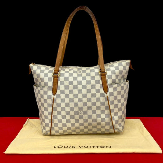 LOUIS VUITTON Tote Bag PVC white Damier Azur Totally MM