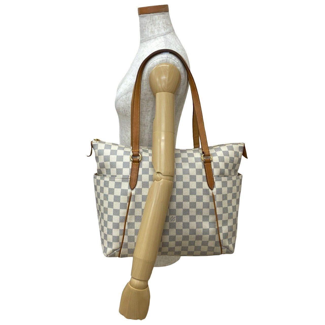 LOUIS VUITTON Tote Bag PVC white Damier Azur Totally MM